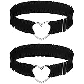 2 Pcs Adjustable Heart Lace Thigh Garters, Black Garters Belt, Women's Adjustable Thigh Garter Belt, Elastic Leg Garter Belts for Women, Black