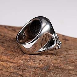 Stainless Steel Men's Cool Skull Head Solid Ring