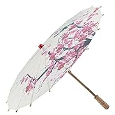 Kuuleyn Oiled Paper Umbrella, Small Size Handmade Chinese Art Classical Dance Props Umbrella Plum Blossom DIY Paper Umbrellas