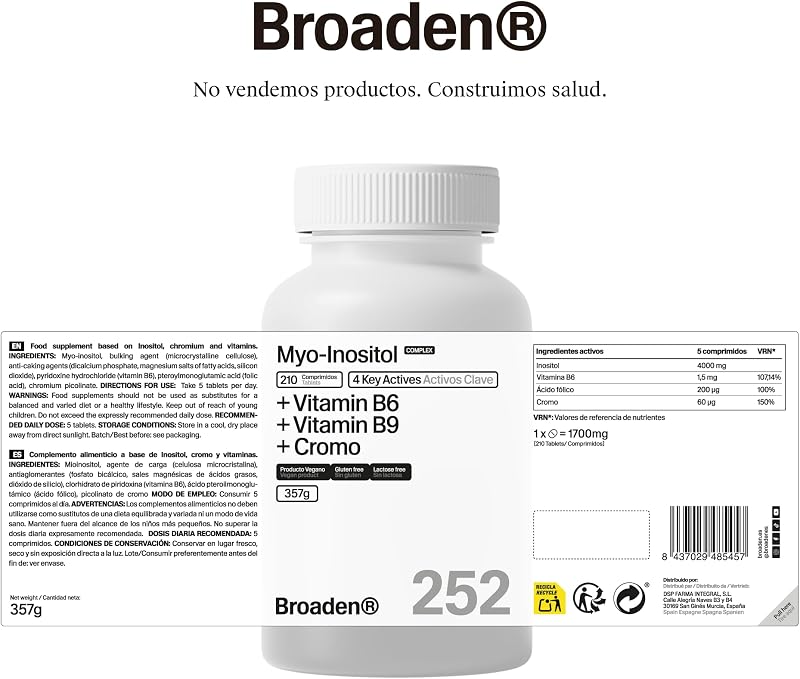 420 Comprimidos Myo Inositol 4000mg con Vit B6 + Vit B9 + Cromo | 4 en 1 — foto 5 de 7