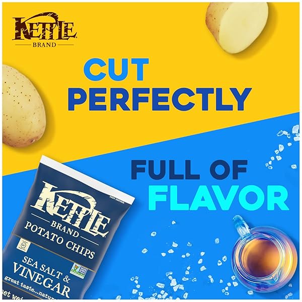 KETTLE BRAND POTATO CHIPS, SALT & VINEGAR KETTLE CHIPS, SNACK BAG, 2 OZ