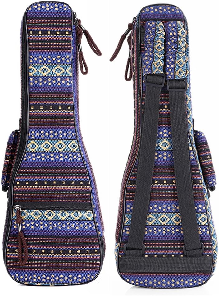 ZEALUX Seriers Of Bohemian style Adjustable Shoulder Strap 10MM Sponge Fill Ukulele Case Bag & Uke Case (23/24 in, Bohemia-F)