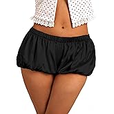SOFIA'S CHOICE Women Satin Bloomer Shorts Summer Cute Low Rise Bubble Silky Mini Shorts