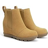 Athlefit Women's Wedge Boots Comfortable Ankle Wedge Booties