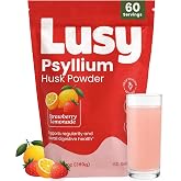 Lusy - Psyllium Husk Fiber Supplement - Strawberry Lemonade (13.8 oz) | Made with Organic Psyllium Husk Powder, Supports Digestive Health &amp; Regularity &amp; GLP-1 Routine, Sugar Free (60 Servings)