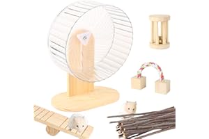 ANTIAI Hamster Exercise Wheel Toys,9.4' Large Size Super-Silent with Adjustable Base Cage Accessories Quiet Running Wheel for Dwarf Syrian Hamster Gerbils Guinea Pig Mice Small Animals (White, with Stand)