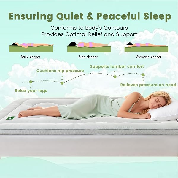 QUIETSEA MATTRESS TOPPER MATTRESS PAD (WHITE, TWIN XL)