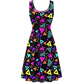 KiuLoam Womens Sleeveless Crew Neck Dresses Beach A-Line Dress Casual Party Flared Sundress Plus Size XS-4XL