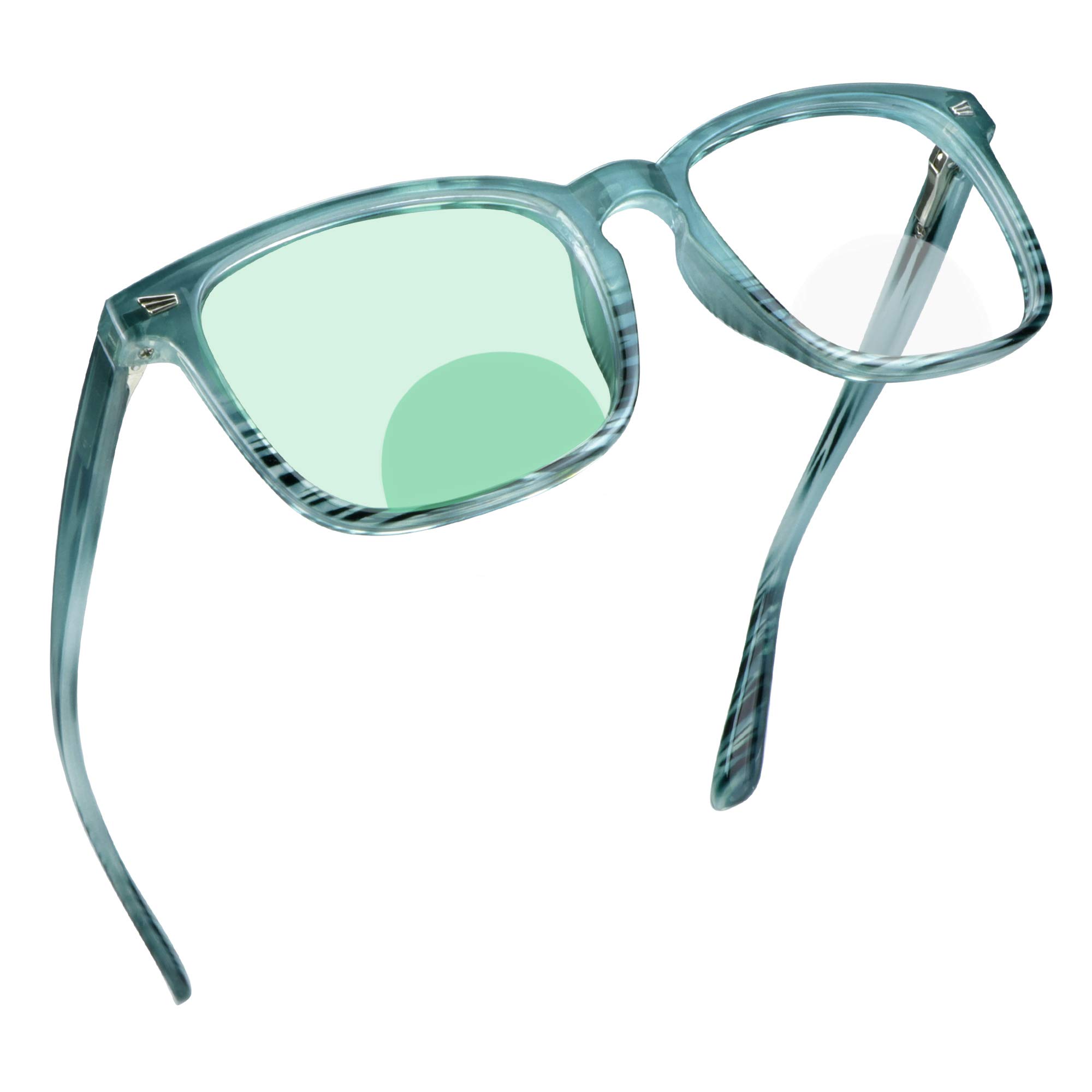 Photo 1 of YEIN Bifocal Reading Glasses with Blue Light Blocking Lenses, Bifocal Reader for Women and Men, Vintage Square frame with Spring Hinge (+0.50/+2.50 magnification)