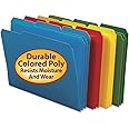 Smead Poly File Folder, 1/3-Cut- Tab Letter Size, Assorted Colors, 24 per Box (10500)