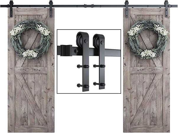 Smartstandard Heavy Duty 16ft Double Gate Sliding Barn Door
