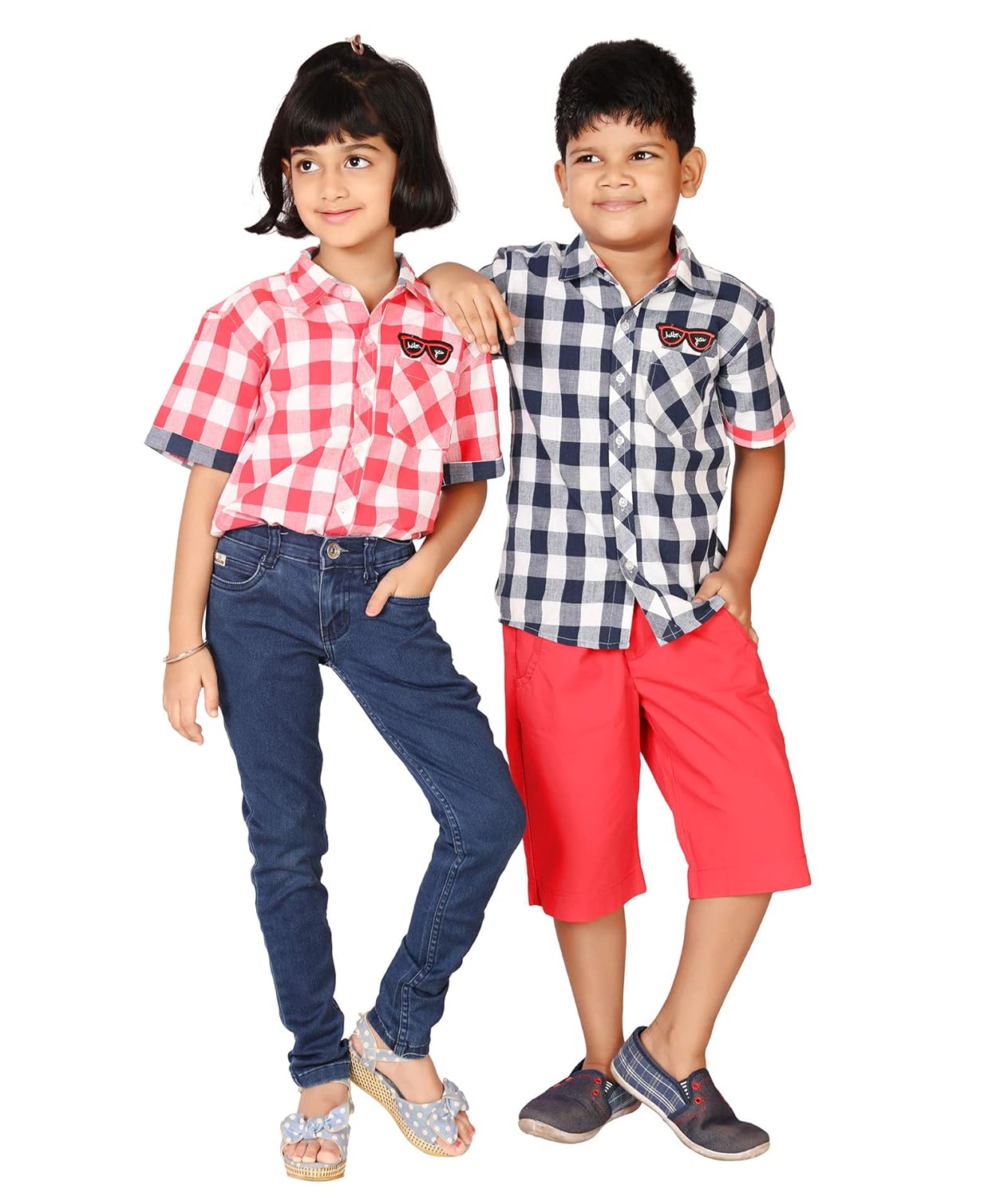 red check shirt matching jeans