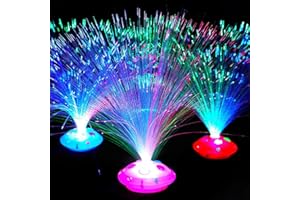 ZICRIC Fiber Optic Lamp, Colorful LED Sky Stars Fiber Optic Lights, Beautiful Romantic LED Lamp Color Changing LED Fiber Sensory Light for Table Home Decor