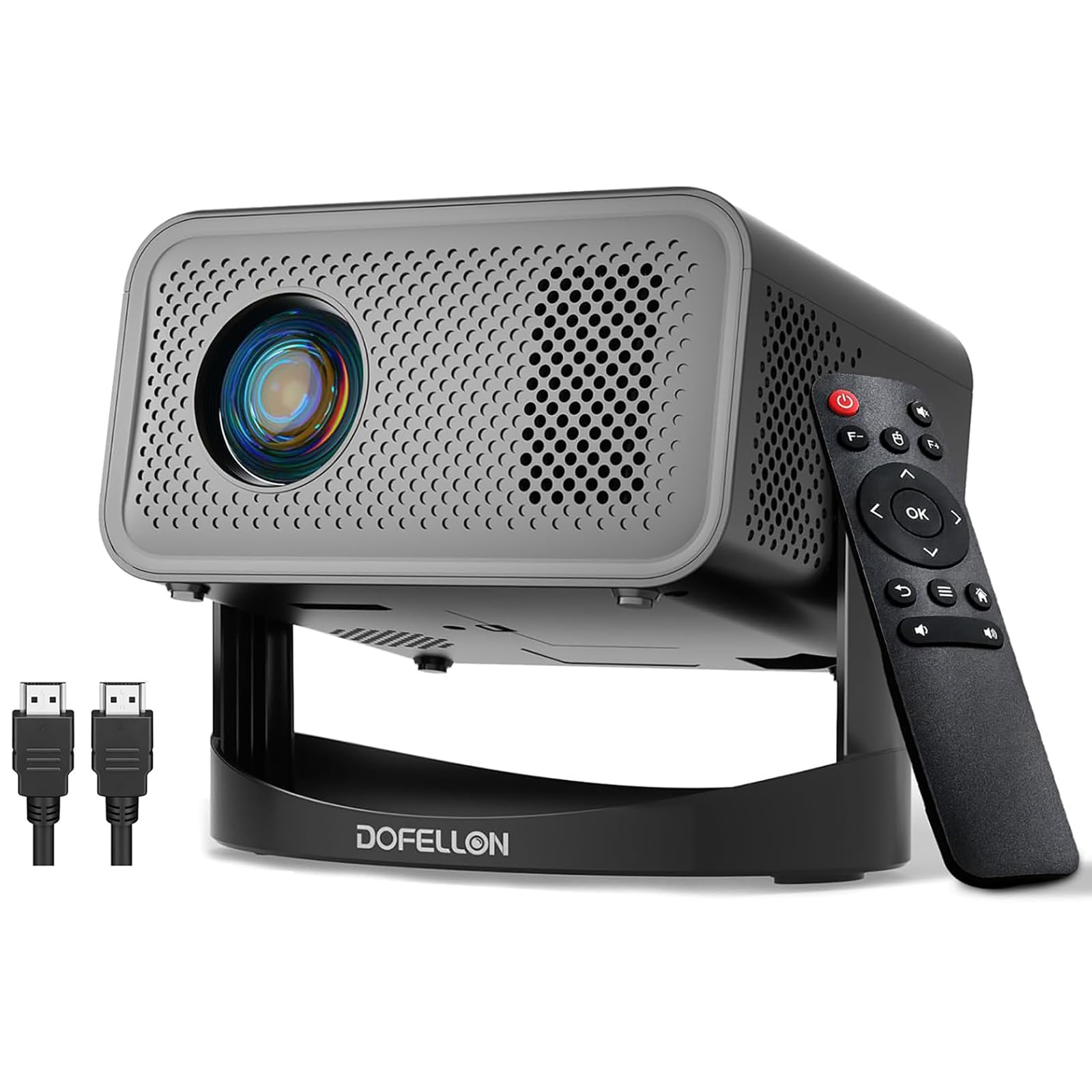 Photo 1 of [Built-in Apps & 2026 Upgraded] Mini Projector with Wifi and Bluetooth Portable,Native 1080P 4K Support Auto Keystone Movie Projector Compatible with TV Stick/HDMI/USB, 360° for Bedroom, Outdoor Use