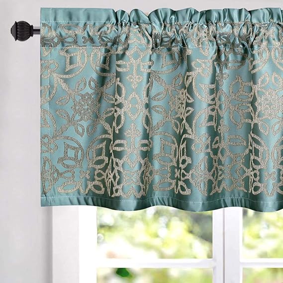 Amazon.de: VOGOL Jacquard Geometrische elegante Vorhänge Volants für