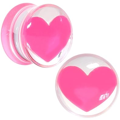 Amazon.com: Body Candy Acrílico Transparente Rosa Corazón ...