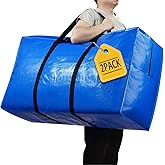57 Gallon Extra Large Storage Bags, XXL Jumbo Large Moving Bags Heavy Duty, Storage Totes Moving Boxes Supplies for College, Foldable Duffle Bag for Travel, Christmas Tree Bag, 42x23x13.5inch - 2PACK