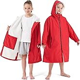 Swim Parka Kids Windproof Sherpa-Lined Unisex Parka Quick-dry Robe Coat for Kids Youth,Oversize Swimming Warm Jacket