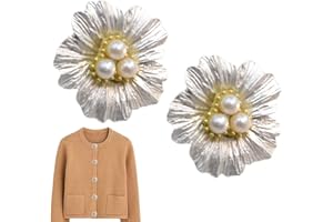 Flower Button Covers | Craft Cufflinks - Flower Shaped Pearl Decorative Cufflink for Men Women Shirt Clothing Blouses Dress A