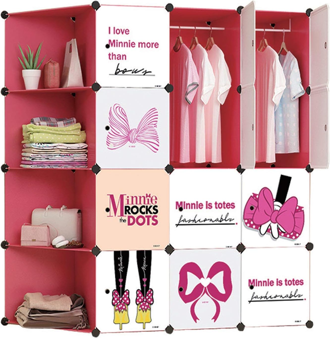 Whitecloud PVC Multi Use Clothes Organizer/Wardrobe (146 x 37 x 146 cm, Multicolour)