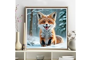 5D Diamond Art Kits for Adults - DIY Fox Diamond Painting Kits, Full Round Drill - Crystal Embroidery Cross Stitch Craft for 