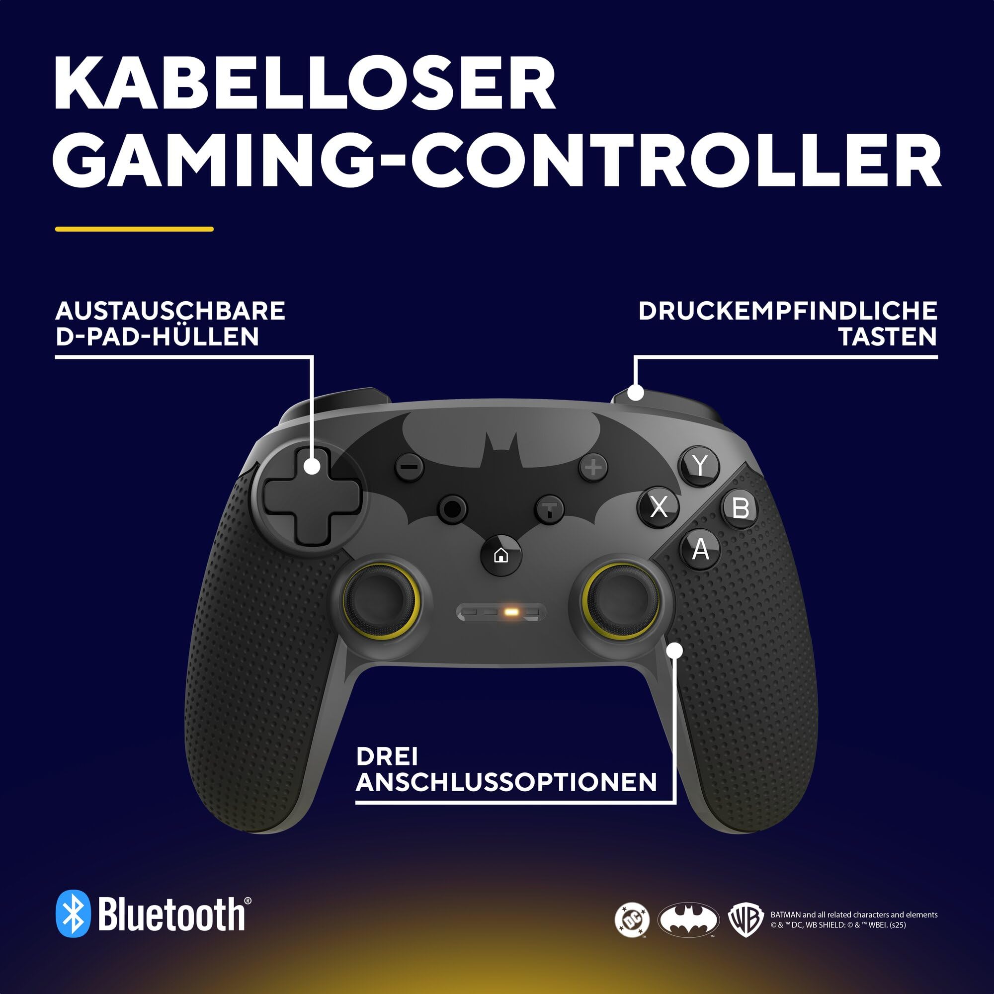 GXTrust 542BM Muta PC & Nintendo Switch Controller Kabellos, Bluetooth/RF/USB, 75% Recycelten Materialien, Aufladbare Batterie, Wireless Gamepad für Computer, Switch OLED/Lite, Android 2