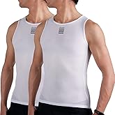LAMEDA Sleeveless Cycling Jersey Men LightWeight Cycling Base Layer Quick Dry Bicycle Undershirt Tank Tops M-Large 2pcs
