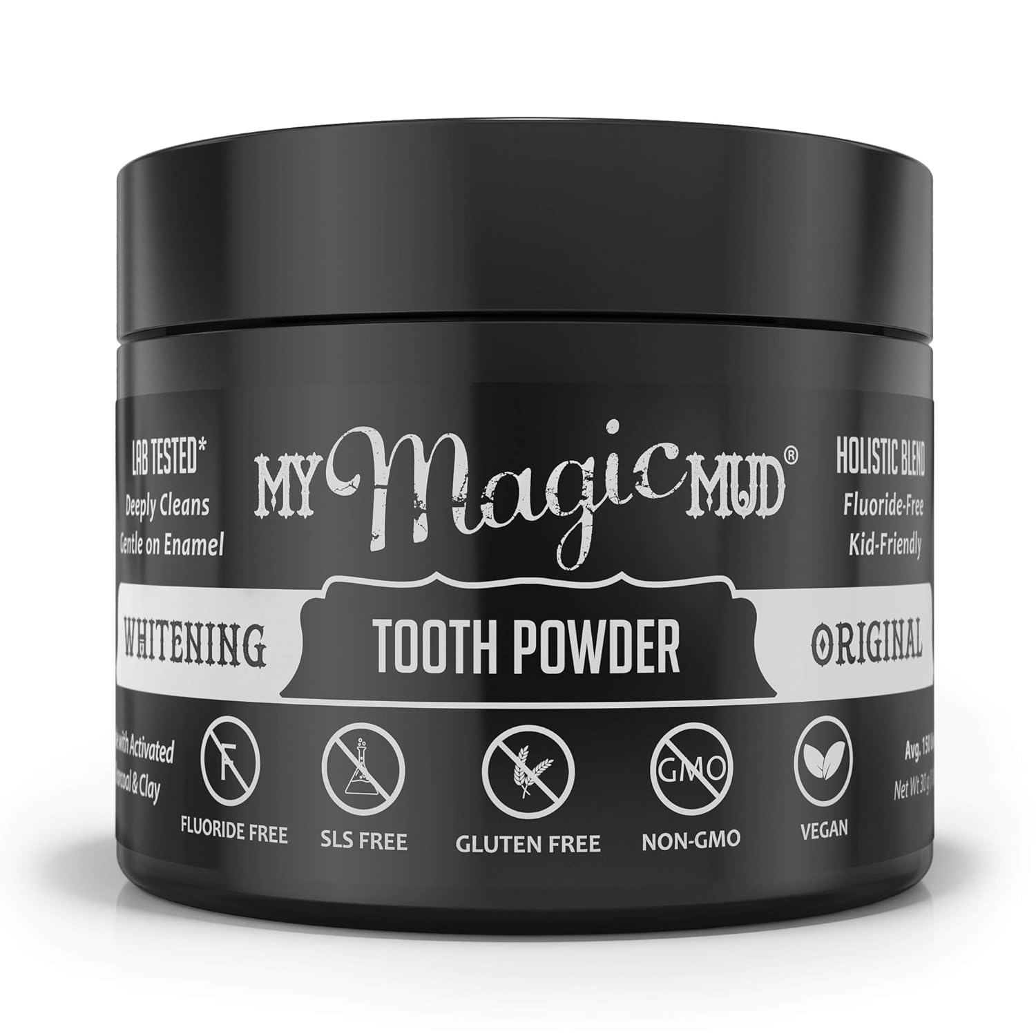 My Magic Mud - Whitening Tooth Powder, Polishing, Brightening, Charcoal, 1.06 oz. (150 uses (Original) : Tooth Whitening Products : Beauty