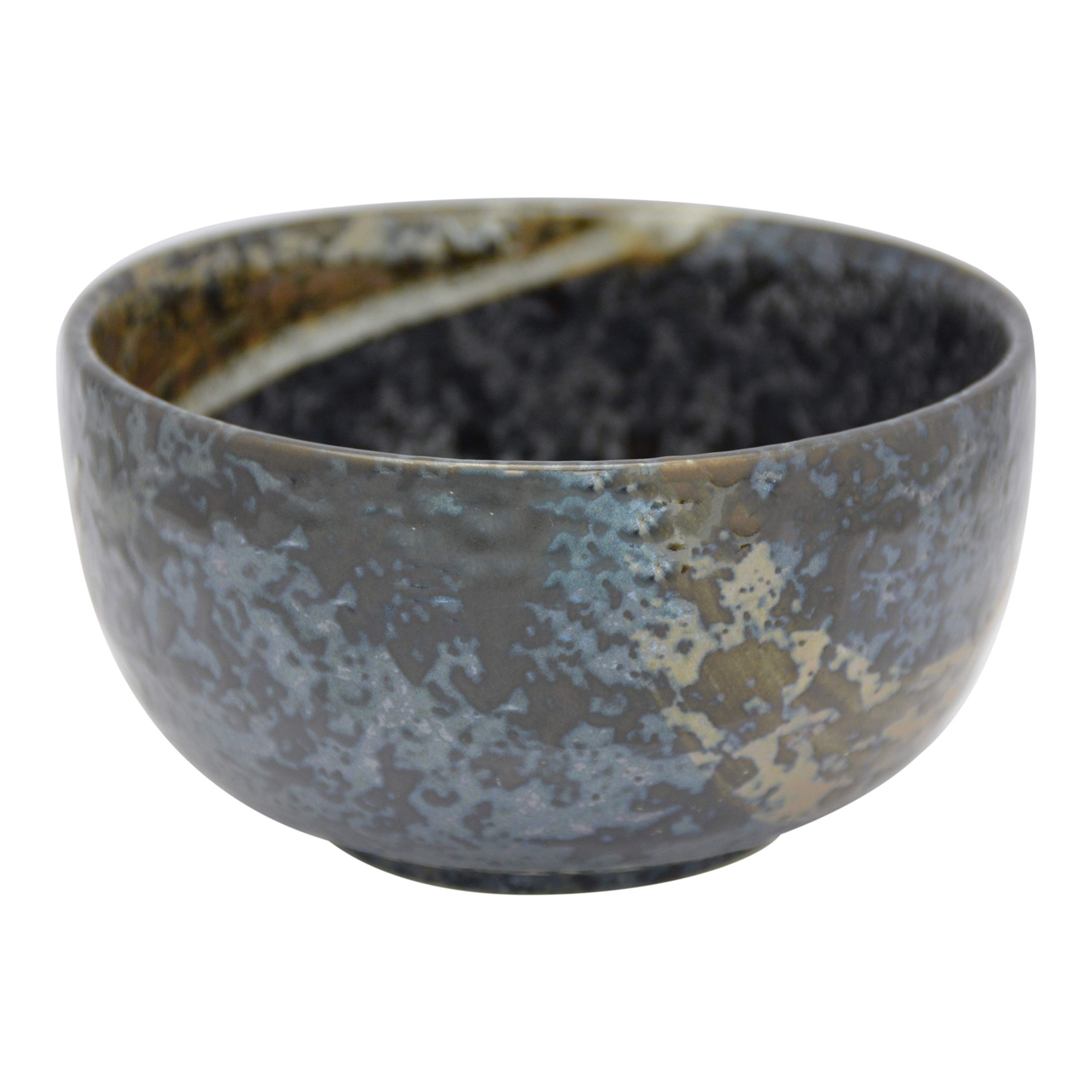 TeaClub Matcha Bowl Black/Grey 400 ml, Chawan from Japan for Matcha Preparation and Tea Ceremony