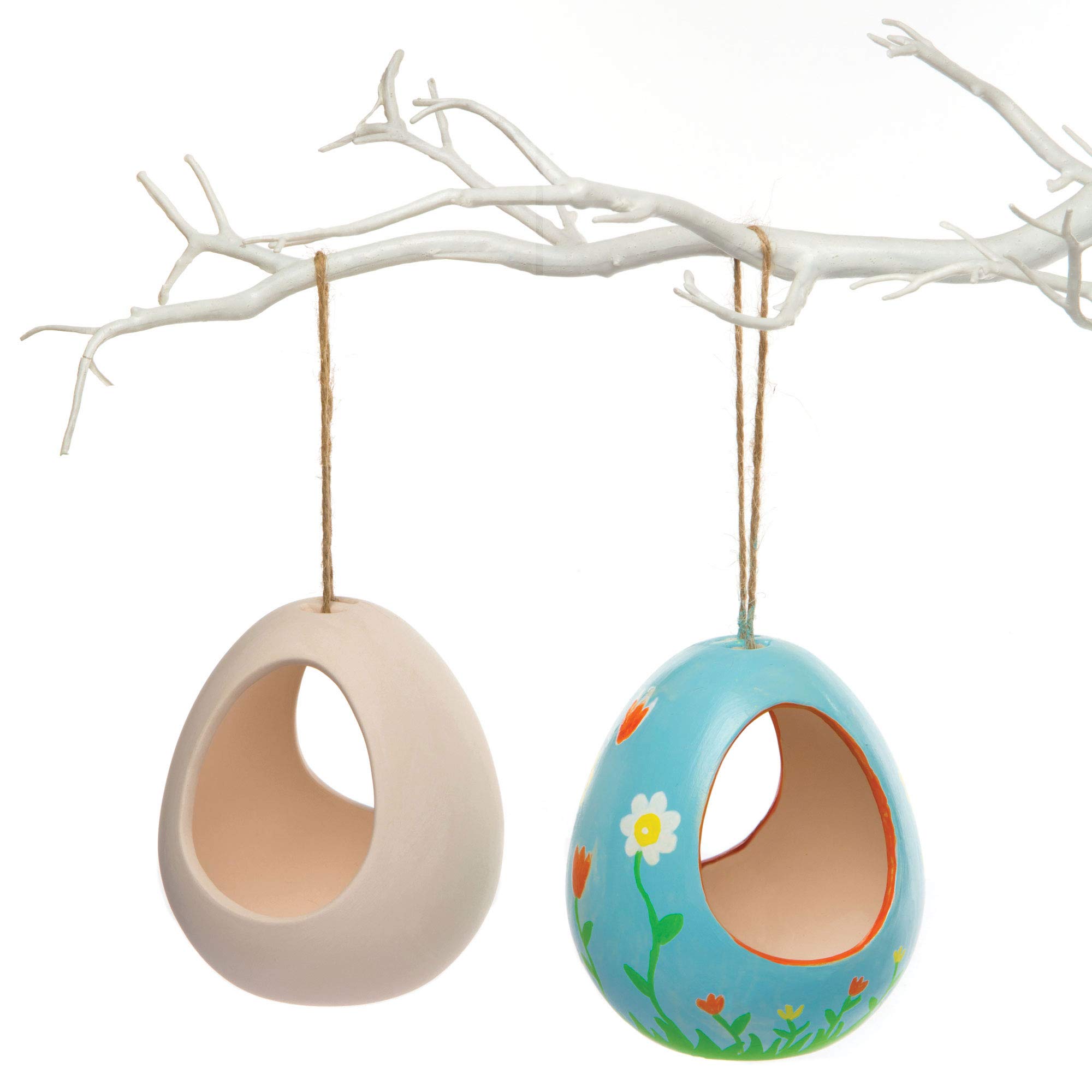 Baker Ross AR267 Bird Feeders for Crafts - Pack of 2, Ceramic Painting Art Activities for Kids, 11cmx9cm