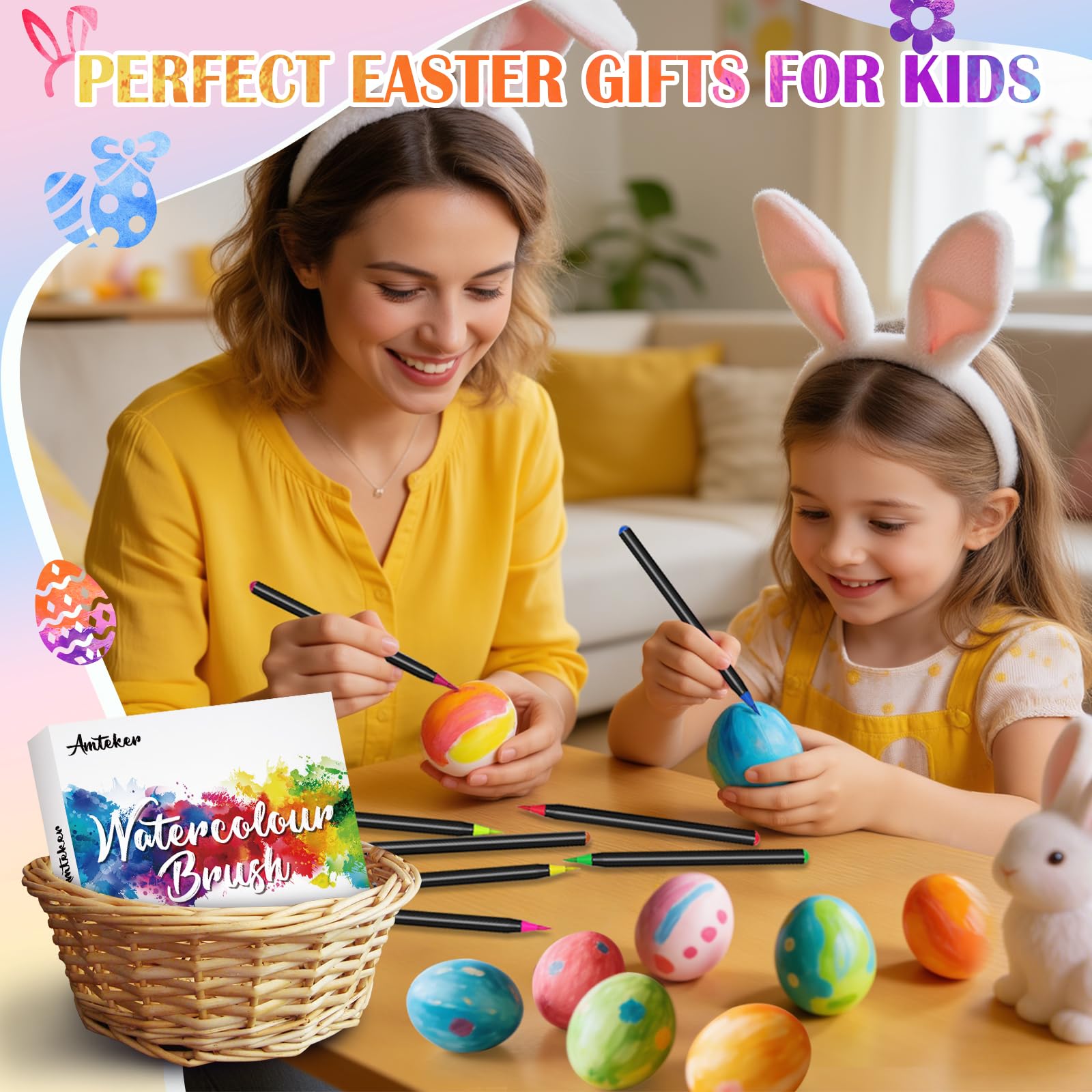 Amteker 24+2 Aquarellstifte, Brush Pen Set, Malen, Pinselstifte mit Flexiblen Nylonspitzen, Stifte Mädchen Geschenke 6-11 Jahre, Geschenk Mädchen 6-10 Jahre, Einschulung Mädchen Kinder Teenager 8