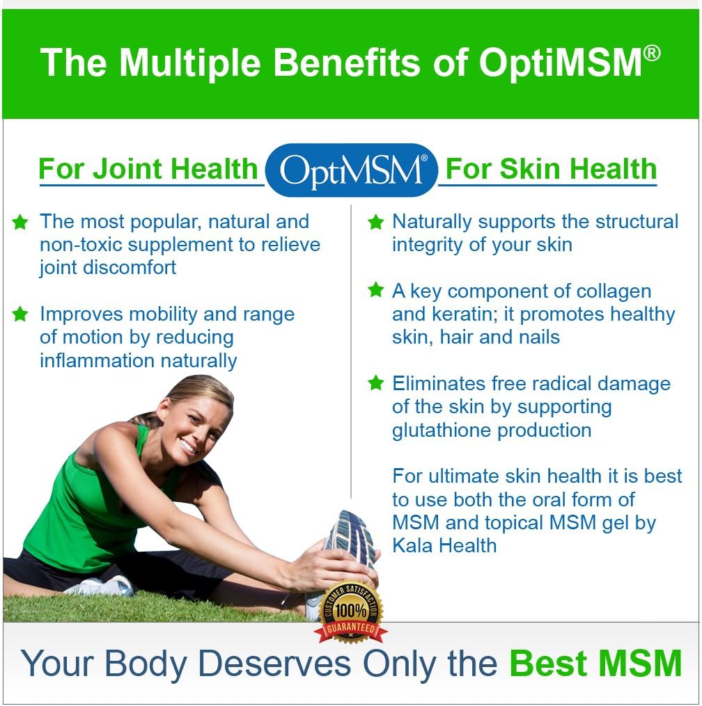 Kala Health MSMPure Maximum Strength Muscle & Joint Comfort MSM Cream, Fast Acting & Non-Staining Formula, Made in The USA, 2 oz: Health & Personal Care