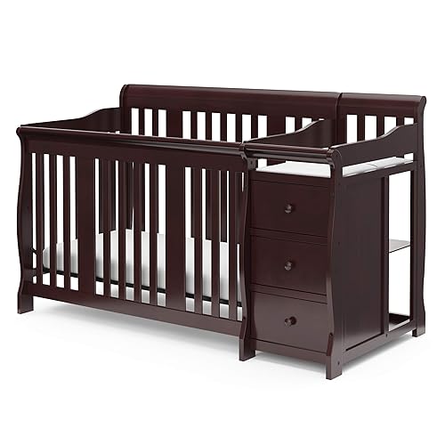 Storkcraft Portofino 5-in-1 Convertible Crib and Changer (Espresso