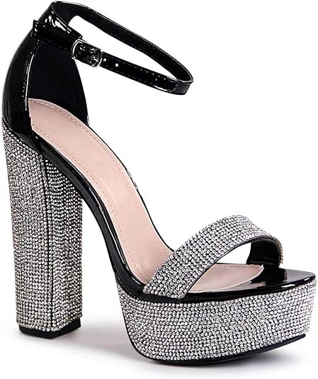Damen Glitzer Plateau Offene Sandalen – Stilvolle Reißverschluss Wedge