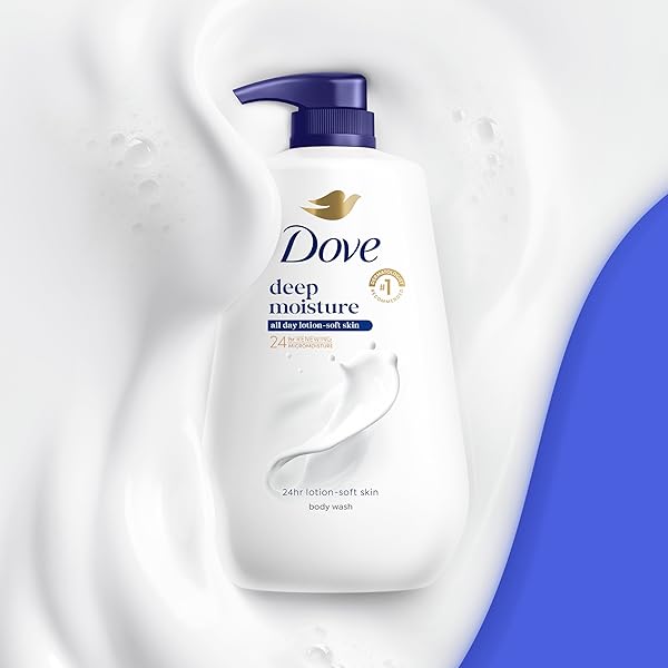 DOVE BODY WASH DEEP MOISTURE FOR 24HR LOTION-SOFT SKIN MOISTURE MOISTURIZING SKIN CLEANSER WITH NO SULFATES NO PARABENS 30.6 OZ