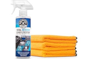 Chemical Guys Total Interior Cleaner & Protectant 16 oz - 3 Pack Professional Grade Microfiber Towel - Car Interior Cleaning Kit for Dash, Seats, Carpet, Glass, Vinyl, Leather, and Plastic