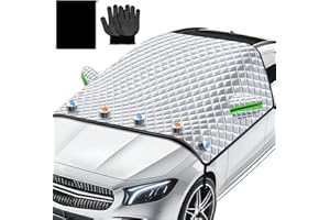 COFSODI Front Windshield Snow Cover with Side Window Protection for Car and SUV, Winter Frost Ice Guard, Windproof Car Windshield Protector, Heavy Duty Weatherproof Sun Shade, All Season Vehicle Fit