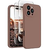 FireNova Designed for iPhone 16 Pro Max Case, Silicone Upgraded [Camera Protection] Phone Case with [2 Screen Protectors], Soft Anti-Scratch Microfiber Lining Inside, 2024, Light Brown