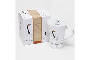 Oscardo Mug Featuring Indigenous Art - Learning by Ojibway Artist Benjamin Chee Chee, 295ml/10oz Slender Porcelain Coffee Cup