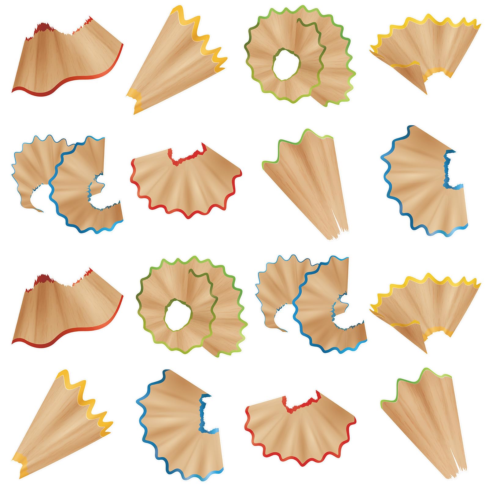 Photo 1 of 48 Pcs Pencil Shavings Cutouts Giant Funny Classroom Pencils Paper Cut Outs Big Back to School Bulletin Board Decor with Glue Points for School Classroom Party Bulletin Board Display Wall Decor