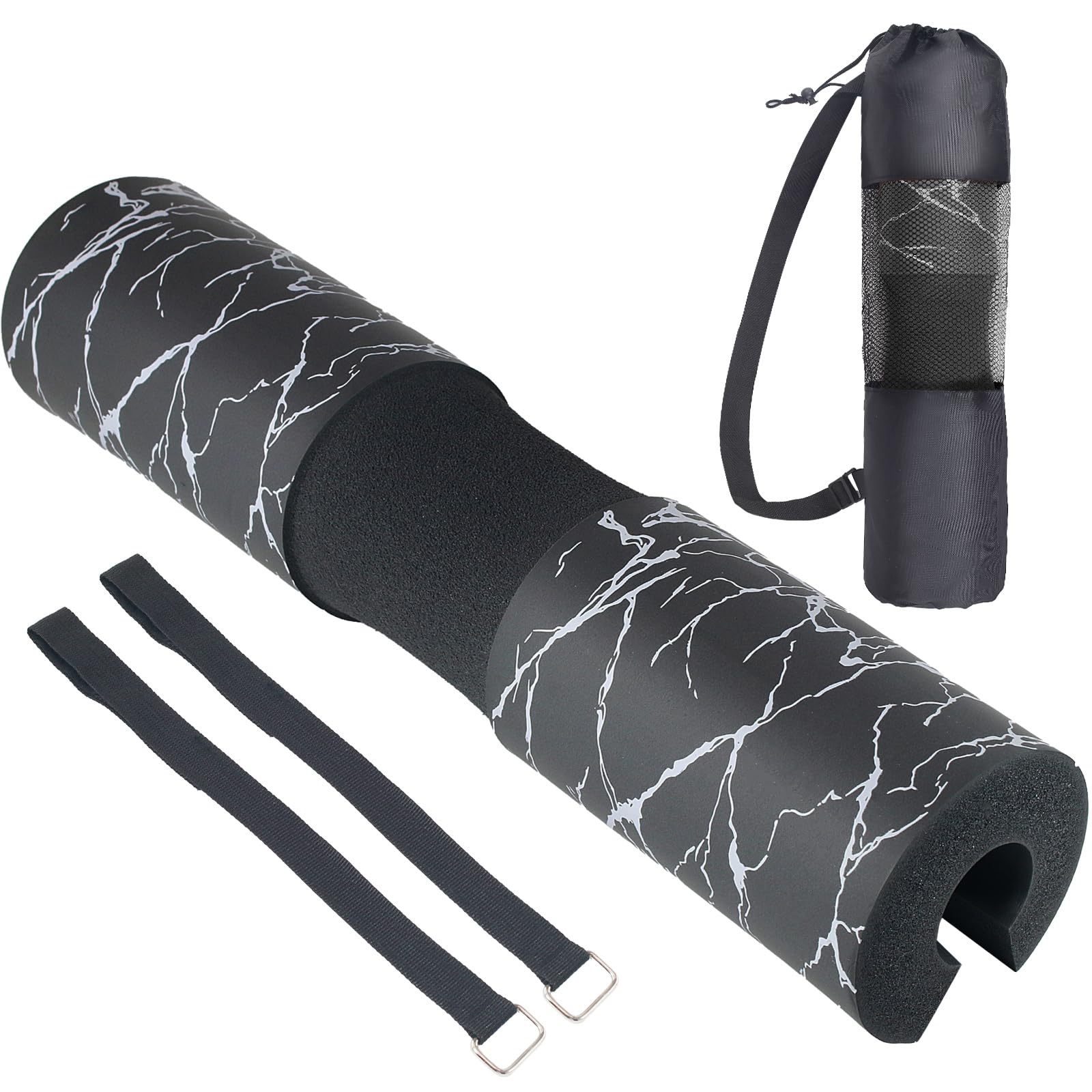 Dickplay Barbell Pad Squat Pad Comfy Extra Thick Foam Padding for Hip Thrusts Gym Fitness Work Out Heavy Duty Weightlifting Comfortable Squats Lunges Glute Bridges Fit Standard and Olympic Bars,Black