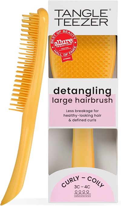 Tangle Teezer Large Naturally Curly Ultimate Detangler 3C-4C Daffodil Yellow