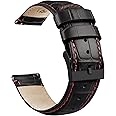 Ritche Christmas Gift Quick Release Leather Watch Bands Genuine Leather Watch Strap for Samsung Galaxy Watch 6 Band Classic 43mm 47mm 40mm 44mm 18mm, 20mm or 22mm for Men and Women, Valentine's day gifts for him or her, White Elephant Gifts, Stocking Stuffers for Men