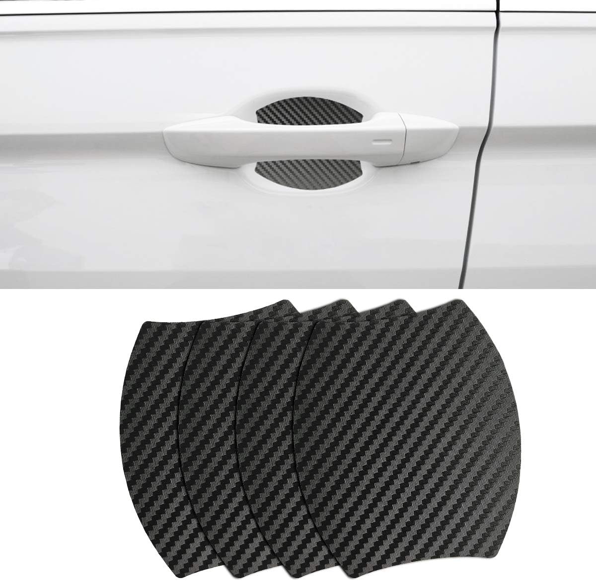 MLING Auto Accessory Magnetic Car Door Handle Insert Cover Guards Anti Scratch Paint Protector for Tiguan 2016 2017 2018 2019, 4 Pack