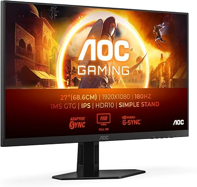 AOC Gaming 27G4XE 27 Inch FHD 180Hz IPS 1ms FreeSync G-Sync Monitor Speakers HDR