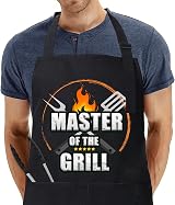 umboom Men's Funny BBQ Apron Black Chef Grilling Gift Dad Husband Boyfriend view 1