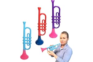 ZUGAR LAND Colorful Plastic Trumpets (13 Inch) Noisemaker Music Toys for Kids Instruments Noise Makers for Parties and Events, Cool Birthday Party Favors, Sports Celebrations (1 Trumpet (Random Color))