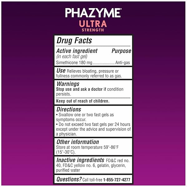 PHAZYME ULTRA STRENGTH ANTI-GAS 180MG SIMETHICONE GAS RELIEF FOR ADULTS, 12 COUNT (PACK OF 3), FAST GELS TO QUICKLY EASE BLOATING, PRESSURE & DISCOMFORT