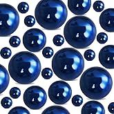 280Pcs Beads Faux Pearls Vase Filler for Centerpieces, Navy Blue 8/14/18mm No Hole Pearls for Vase, Beads for Wedding Makeup Party Home Birthday Table Decor Decoration