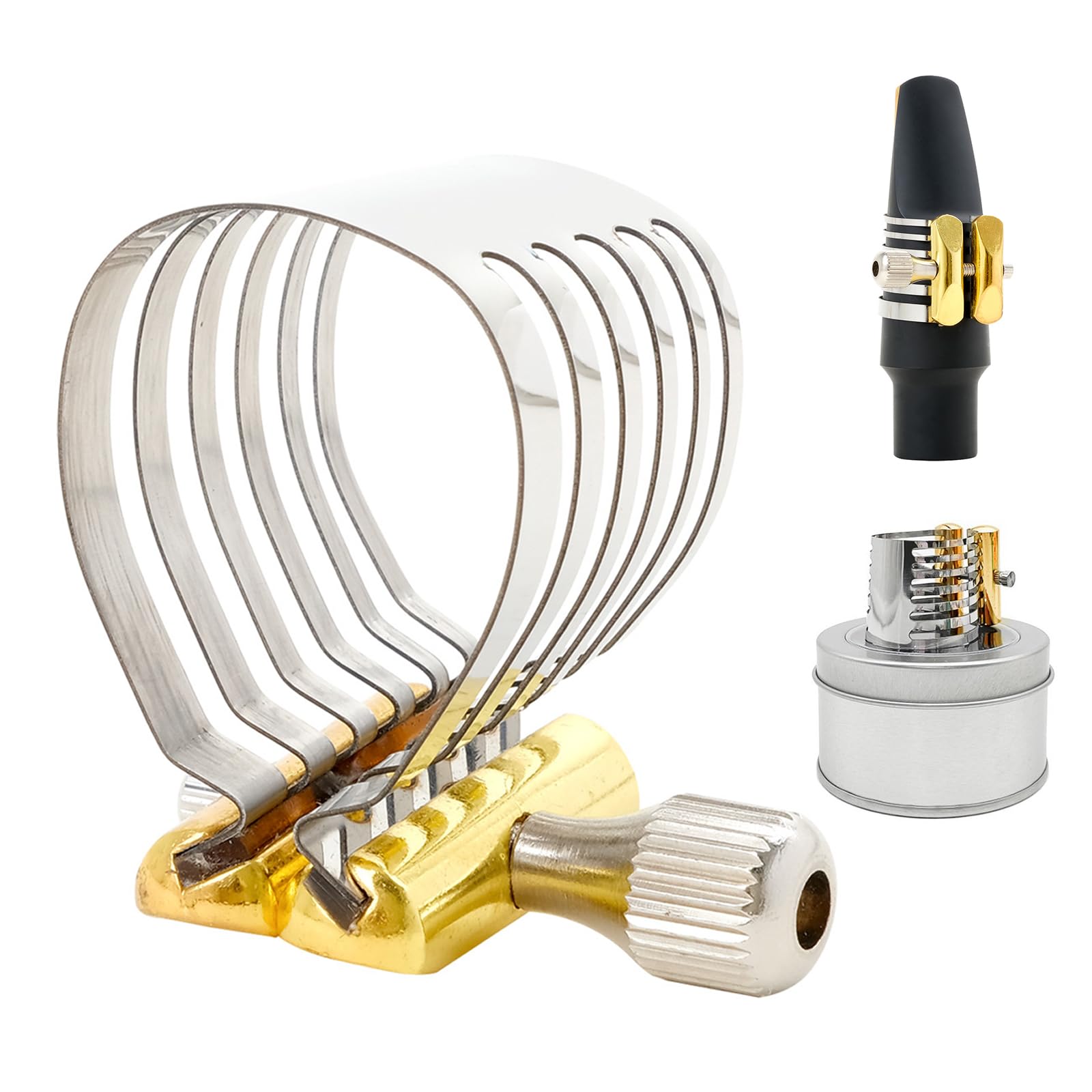 OriGlam Alto Sax Saxophone Mouthpiece Ligature, Ligature for Professionals Beginners, Stainless Steel, Alto Saxophone